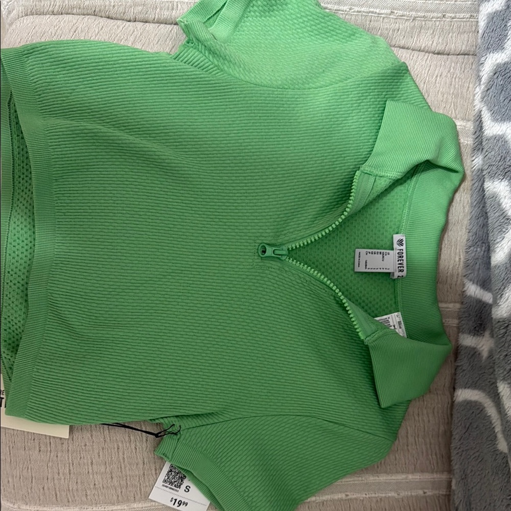 Hollister Green Ribbed Polo Shirt